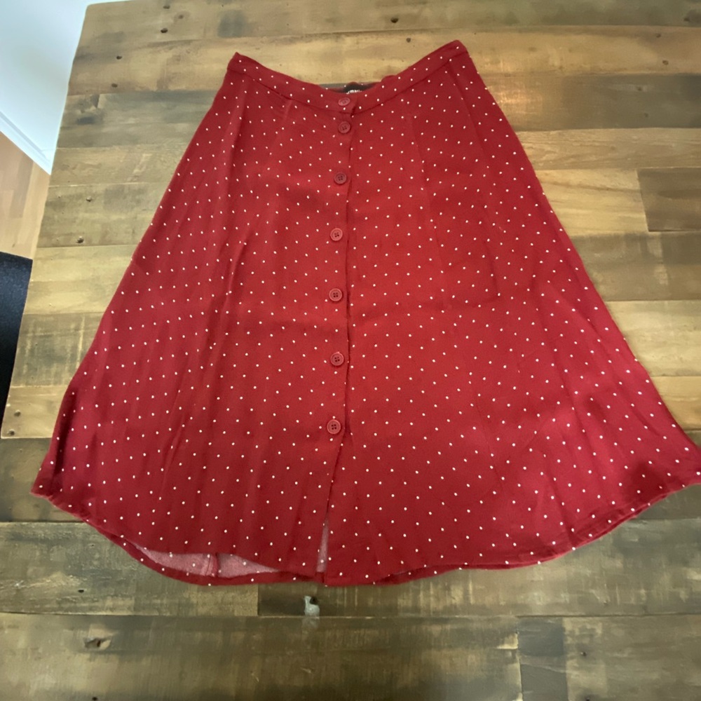 Reformation Red Polka Dot A-Line Skirt